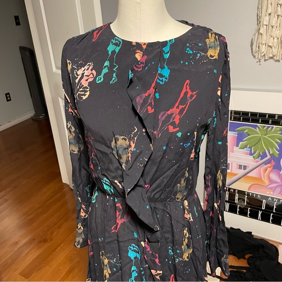 & Other Stories floral frilled midi dress - Picture 3 of 3